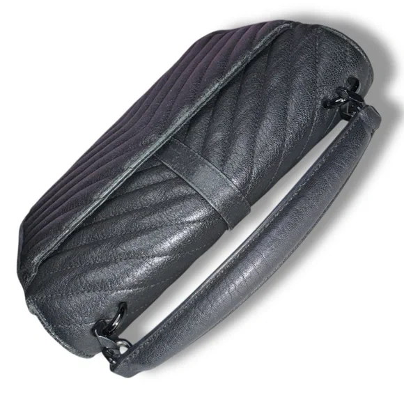 Saint Laurent College Medium Flap YSL Shoulder Bag Quilted black Leather 🔥SALE🔥 - Picture 9 of 15